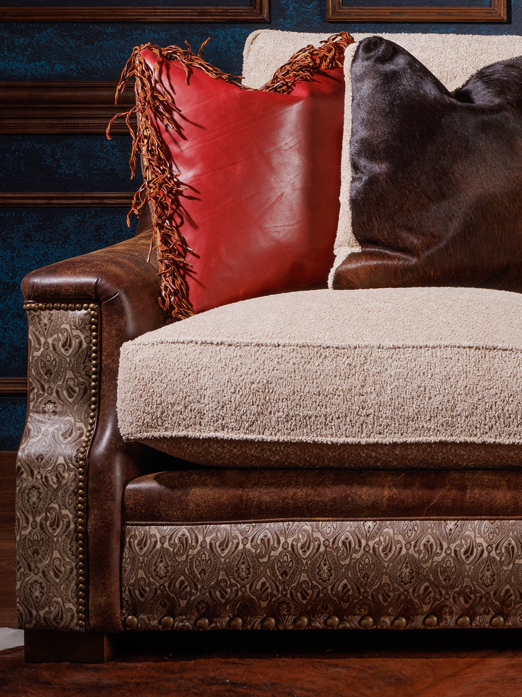 Amaretto Elegance Linen Sofa - Image 2