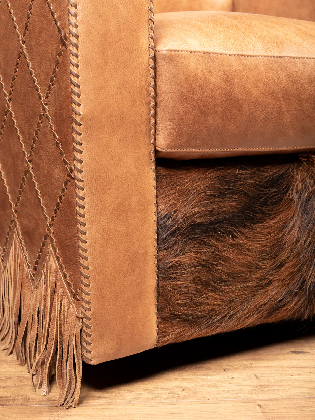 Belmont Laced Leather Swivel Accent Chair - Image 2