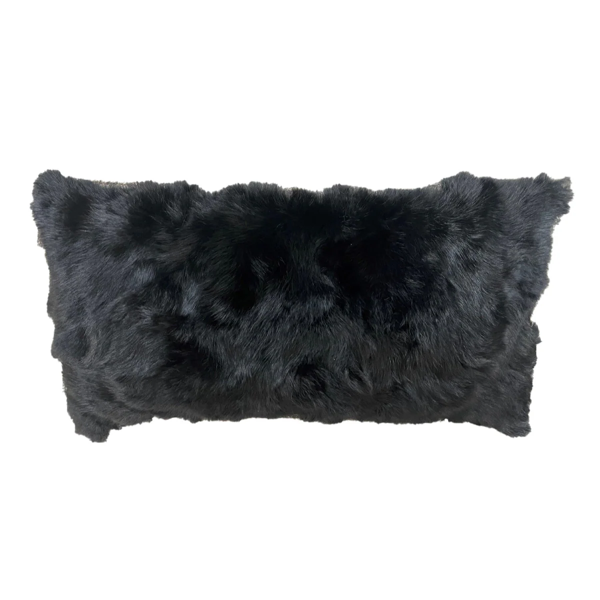 Black Rabbit Fur Pillow - Image 3