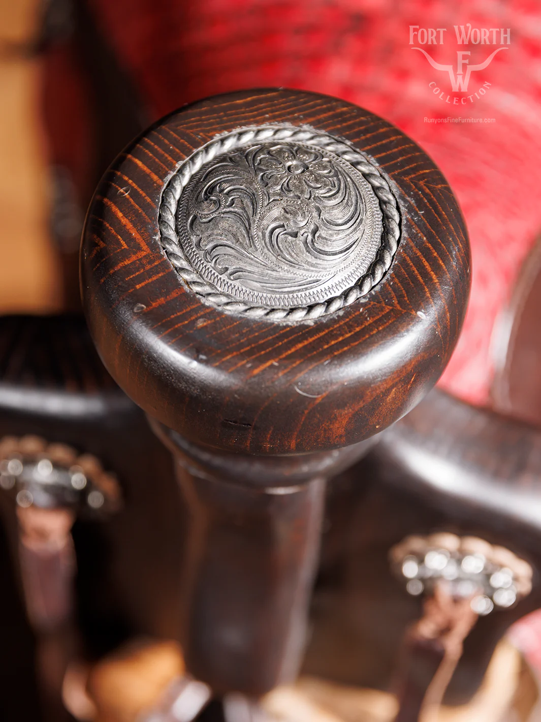 Blazing Red Saddle Bar Stool - Image 5