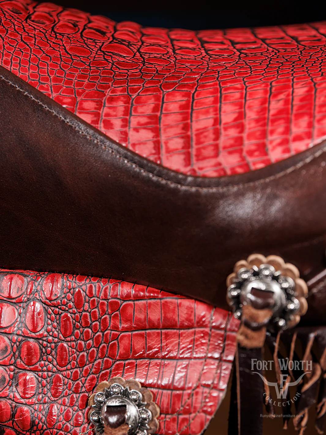 Blazing Red Saddle Bar Stool - Image 6