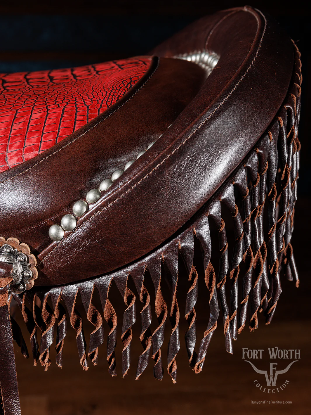 Blazing Red Saddle Bar Stool - Image 7