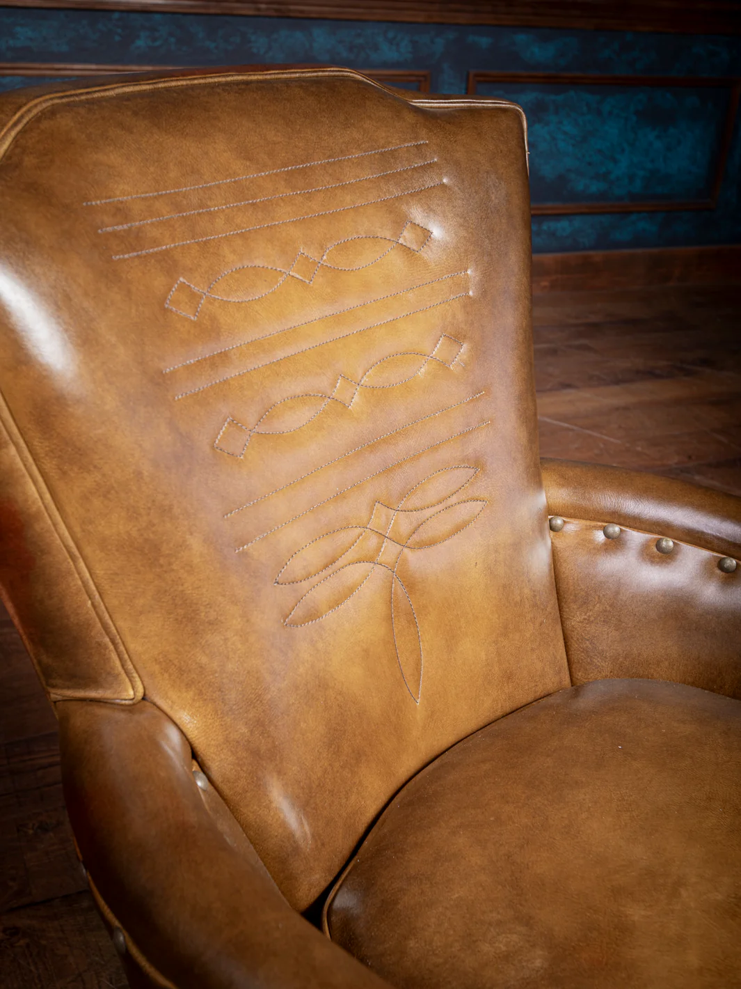 Bourbon Stitch Leather Accent Chair - Image 2
