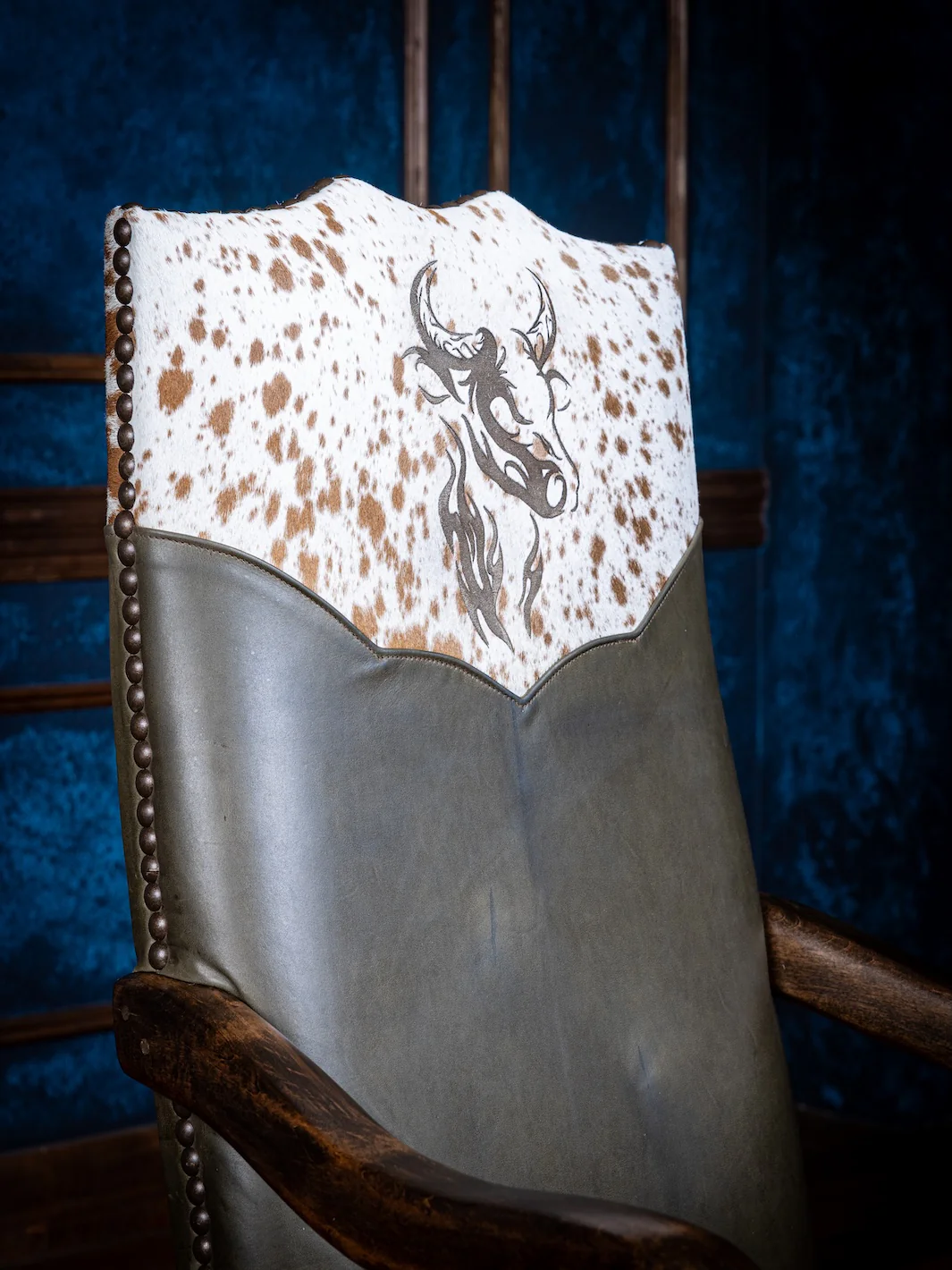 Branded Bull Leather Desk Chair - Image 2