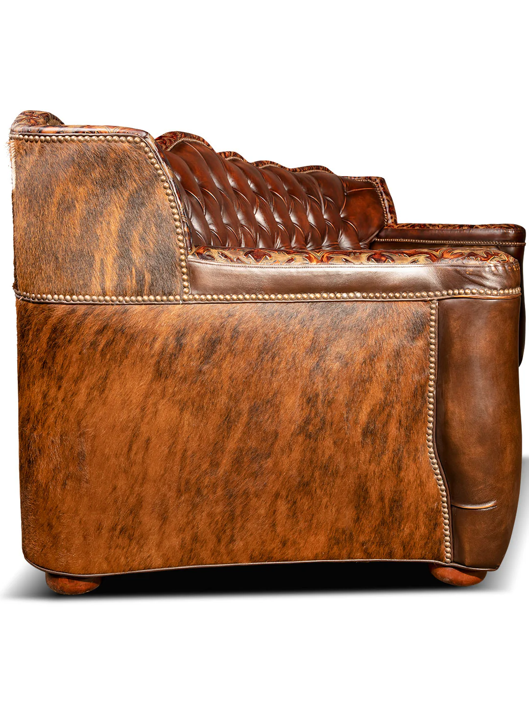 110" Brown Leather Utah Sofa - Image 4
