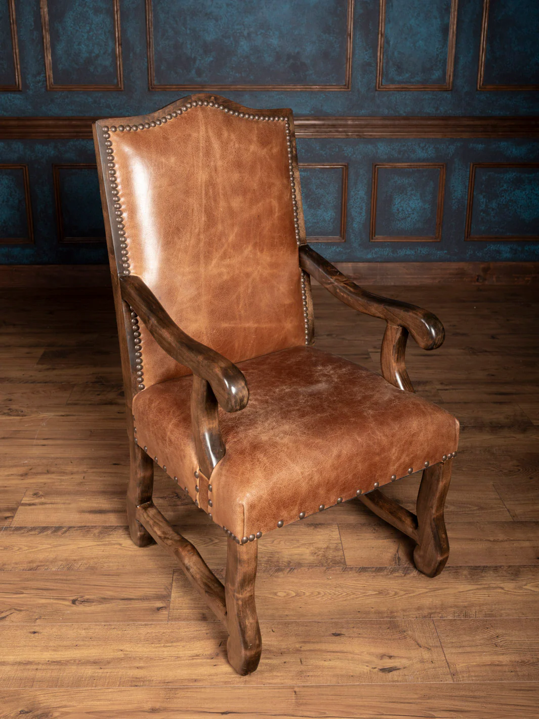 Buffalo Leather Dining Arm Chair - Image 6