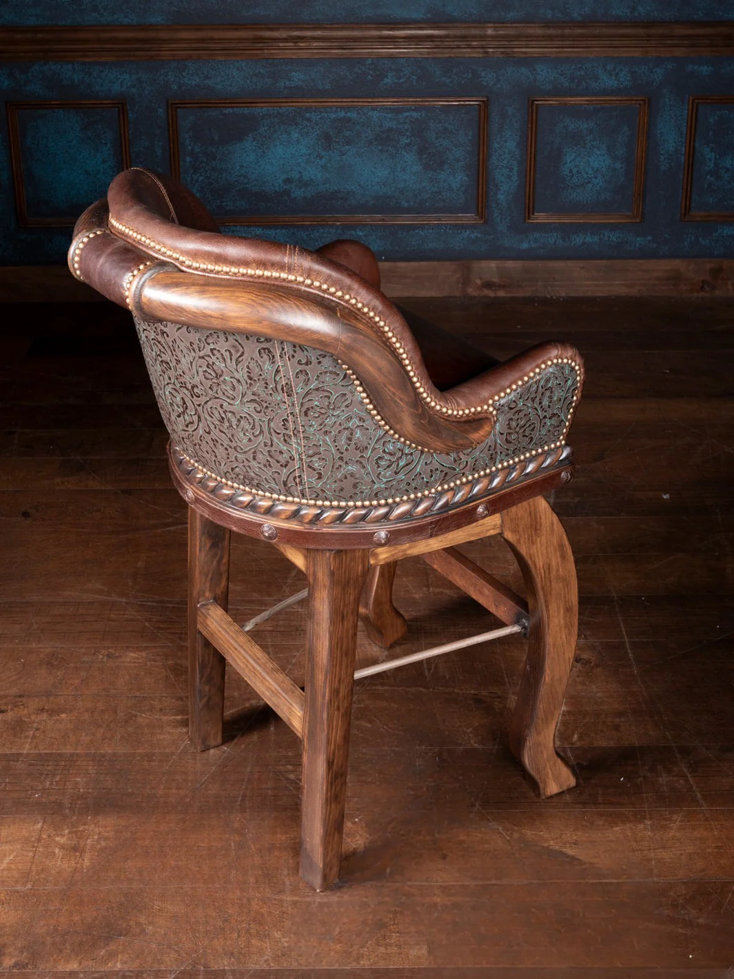 Burning Bronze Leather Bar Stool - Image 7