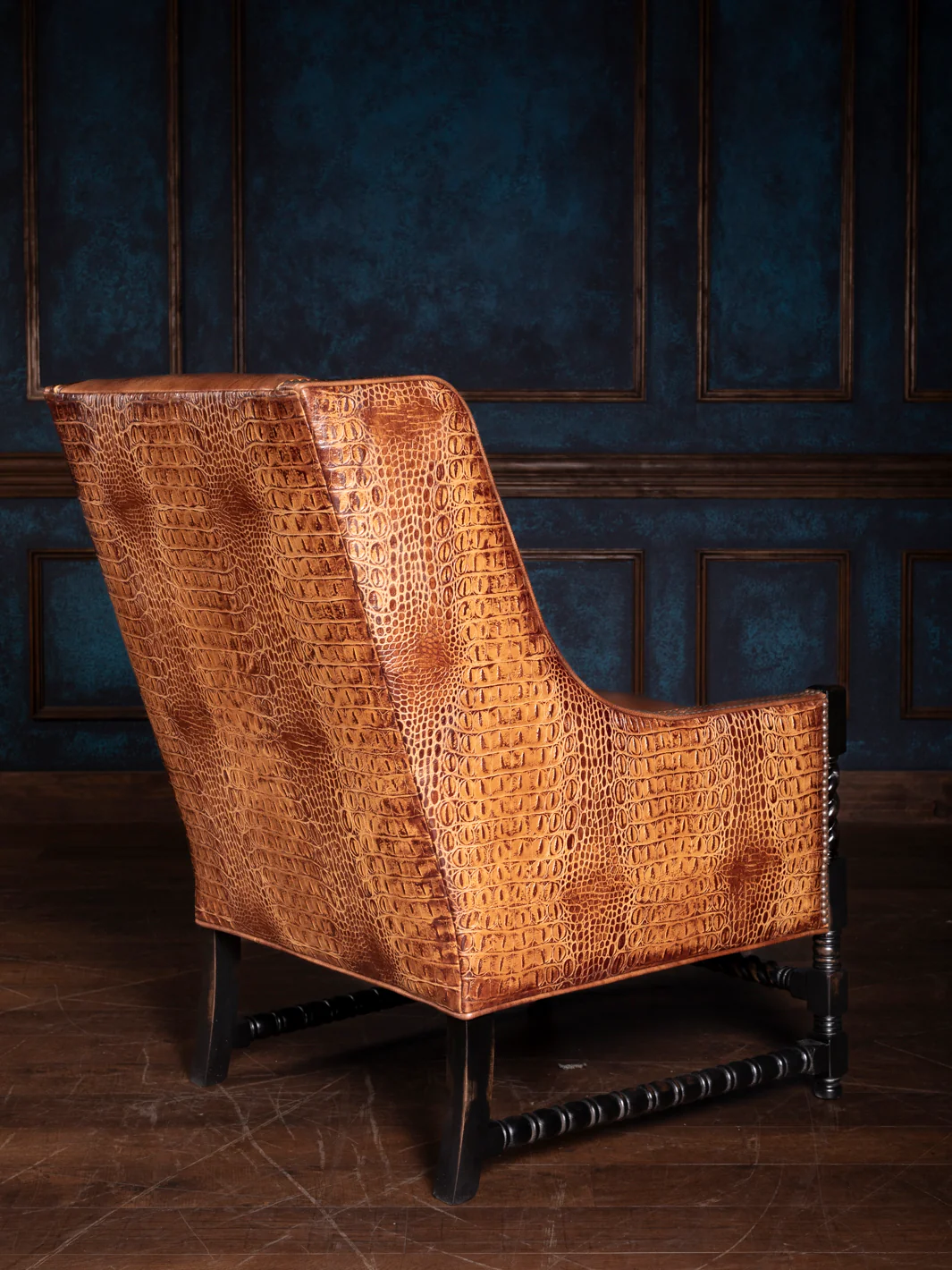 Burnished Boot Stitch Leather Accent Chair - Image 3