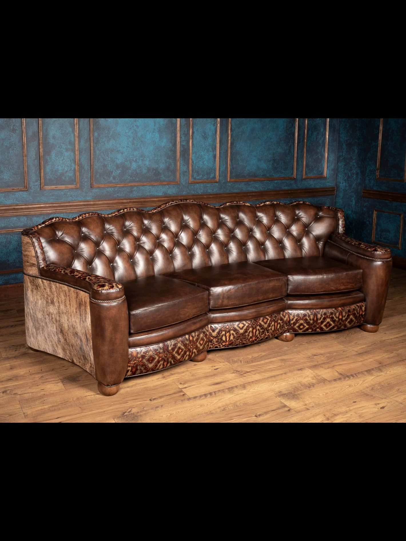 Burnished Brown Leather Utah Sofa - Image 6