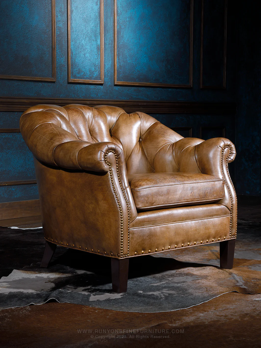Chesterfield Leather Accent Chair