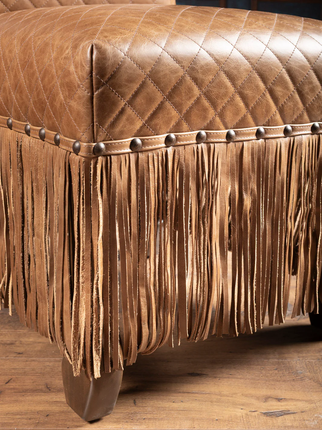 Cheyenne Fringe Leather Dining Chair - Image 4