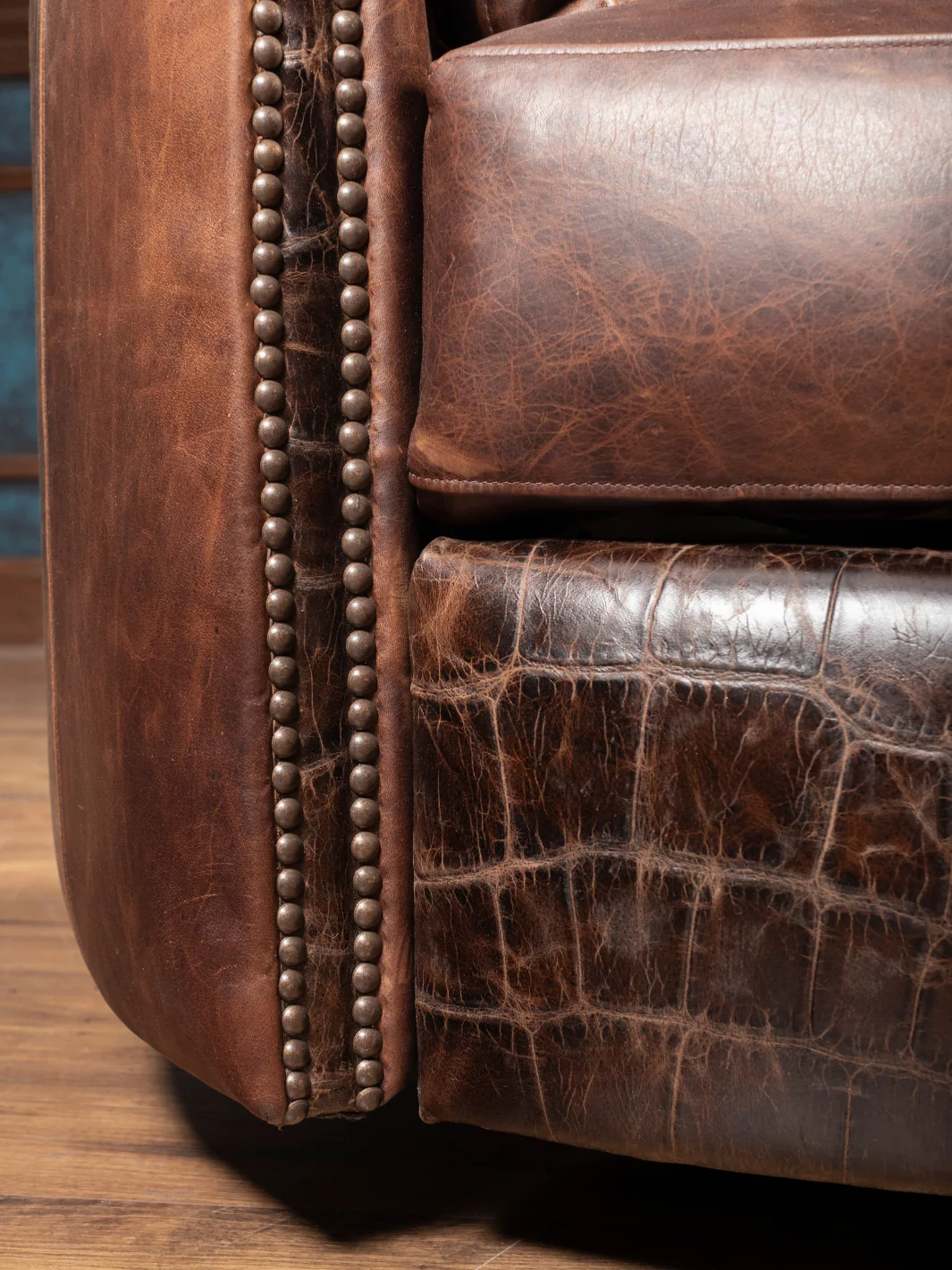 Chocolate Leather Snug Swivel Recliner - Image 4
