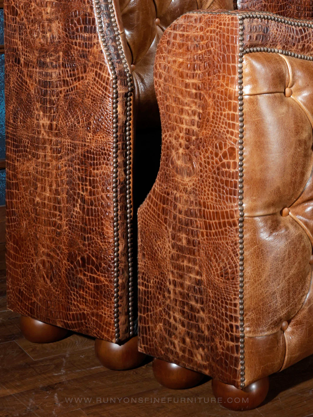 Crocodile Dundee Leather Tufted Bed - Image 5