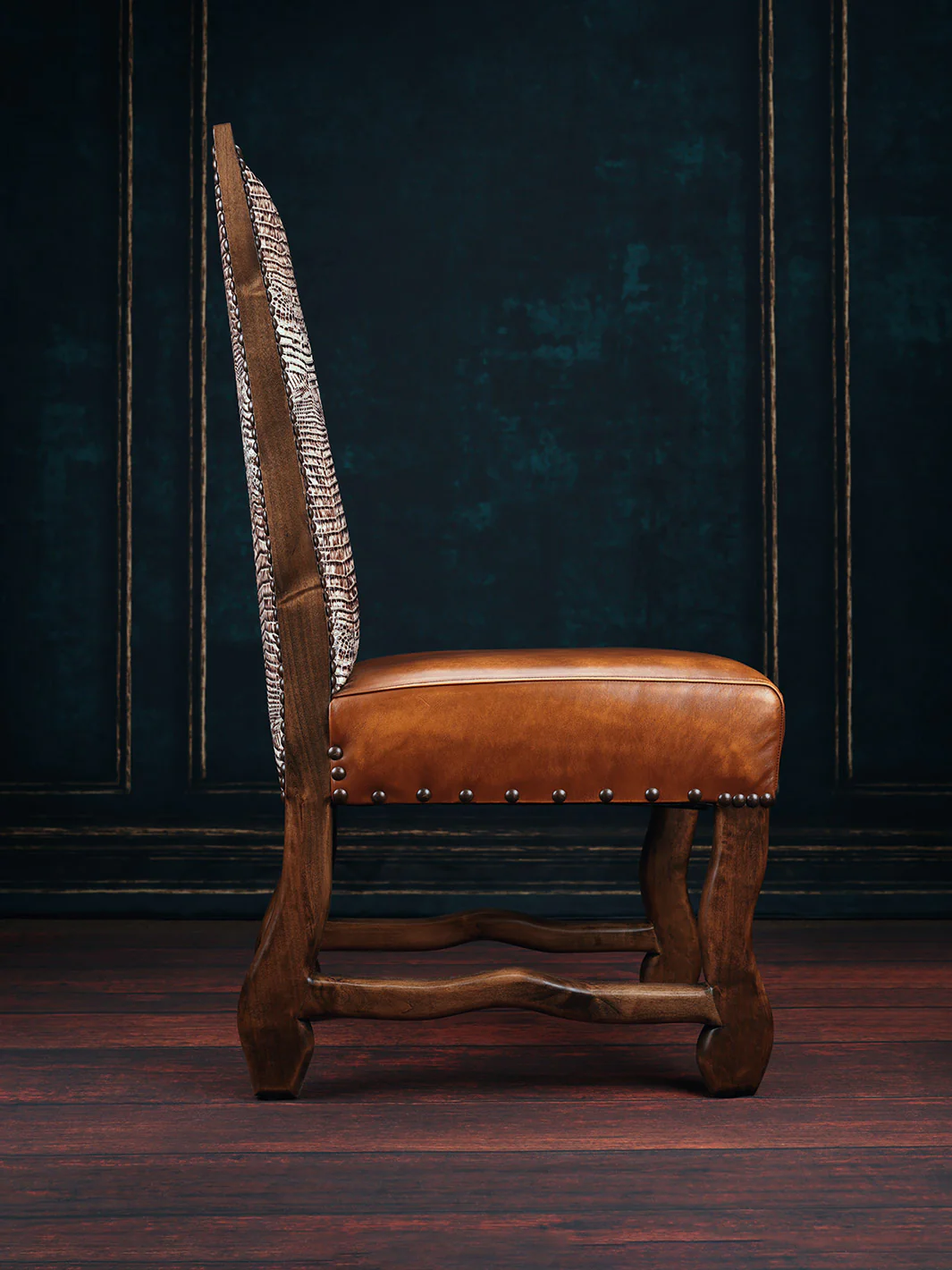 Delmonica Leather & Croc Dining Chair - Image 3