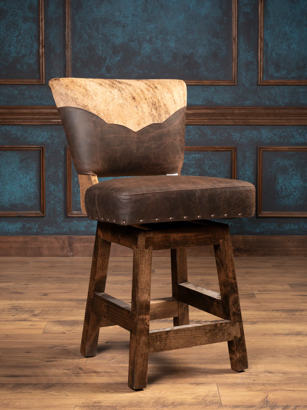 Desert Canyon Hide & Leather Swivel Bar Stool