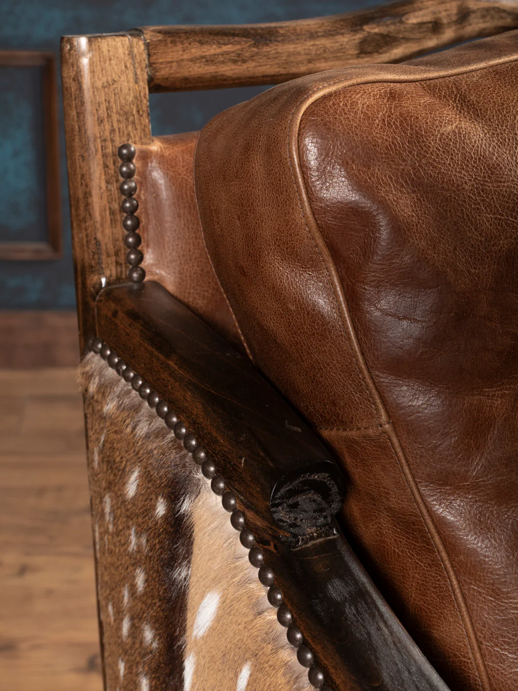 Frontier Axis Hide & Leather Log Armchair - Image 4