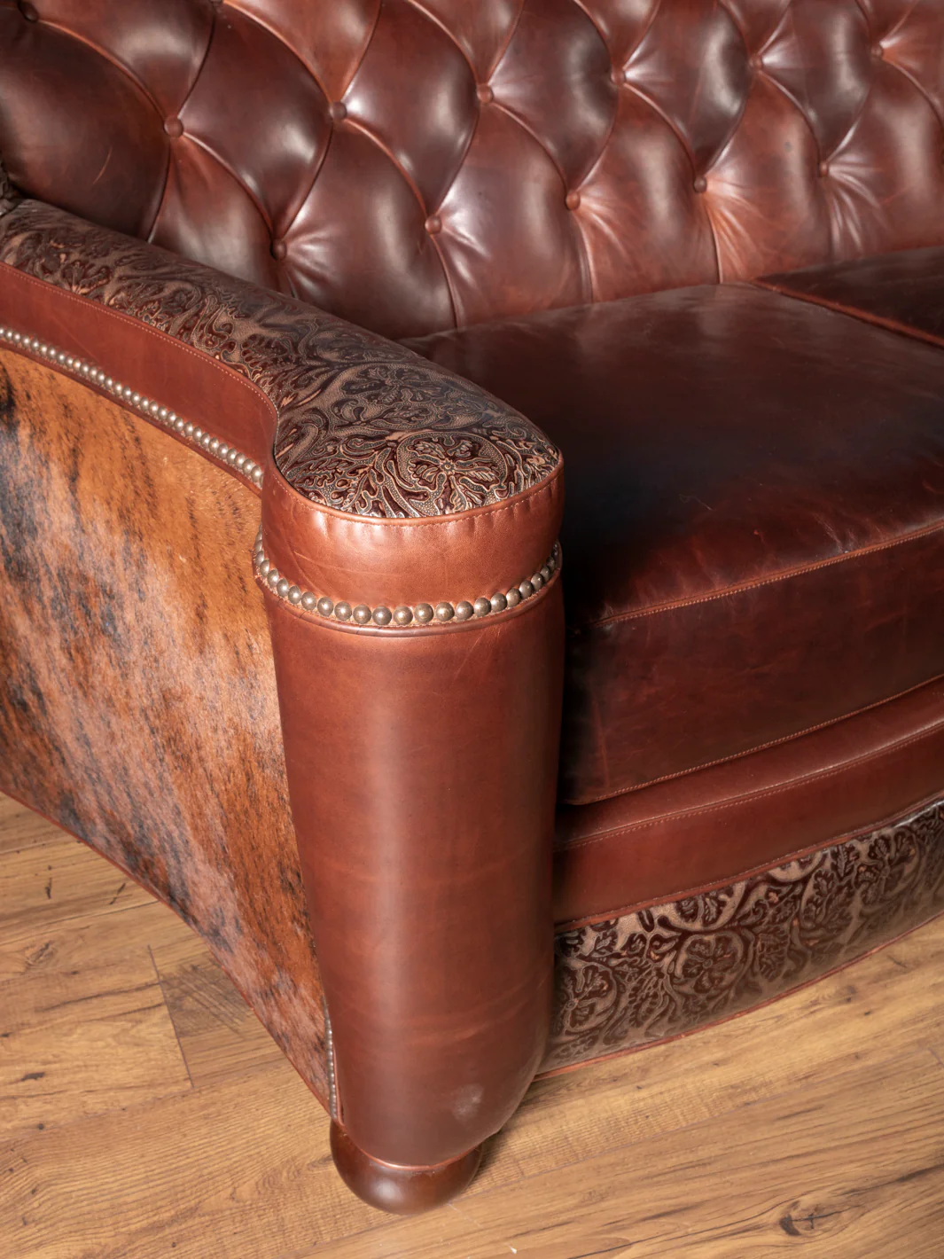 Galaga Honey Leather Utah Sofa - Image 3