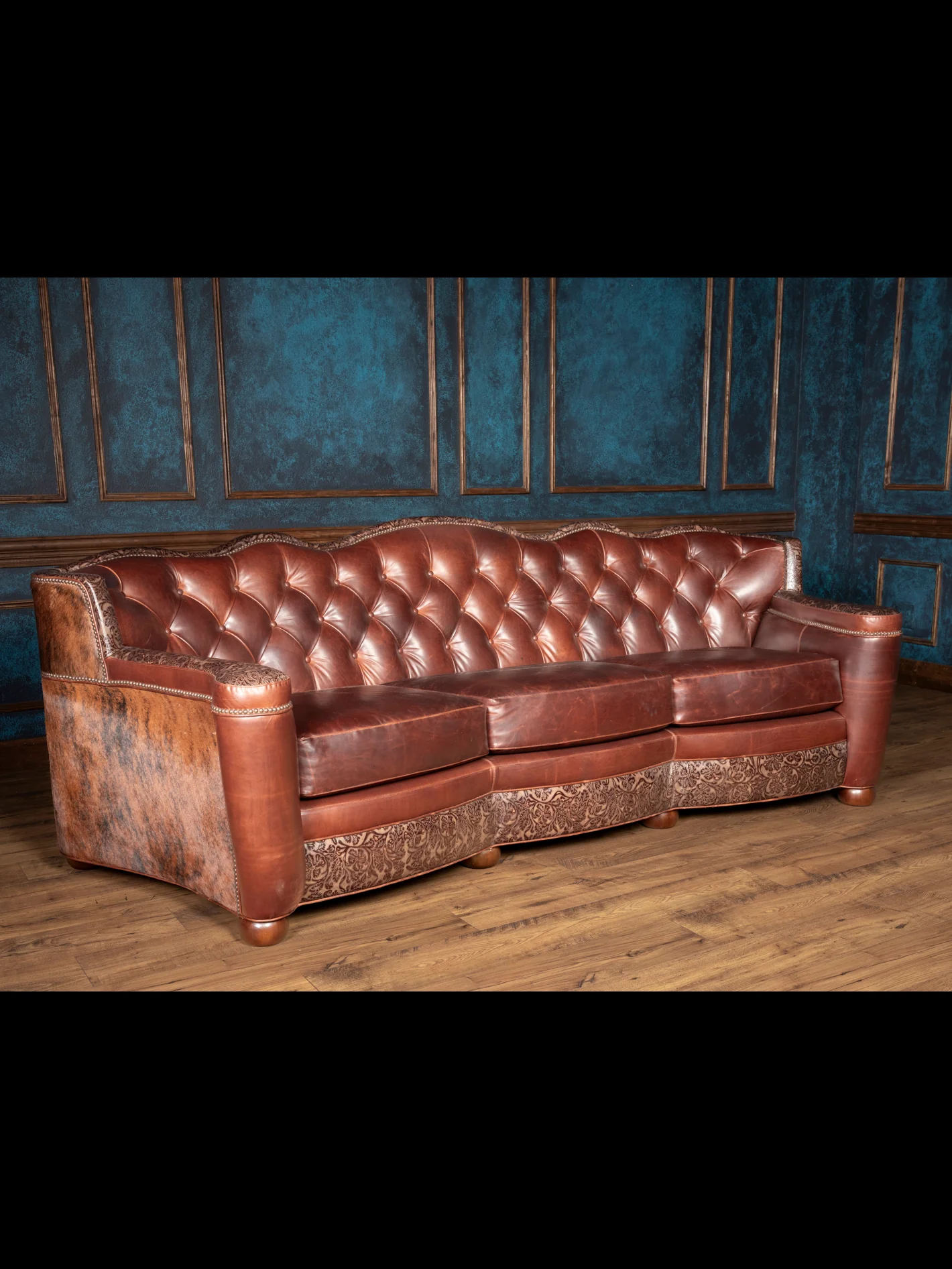Galaga Honey Leather Utah Sofa - Image 4