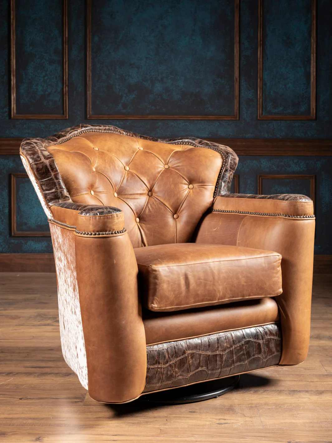 Golden Range Leather Swivel Chair