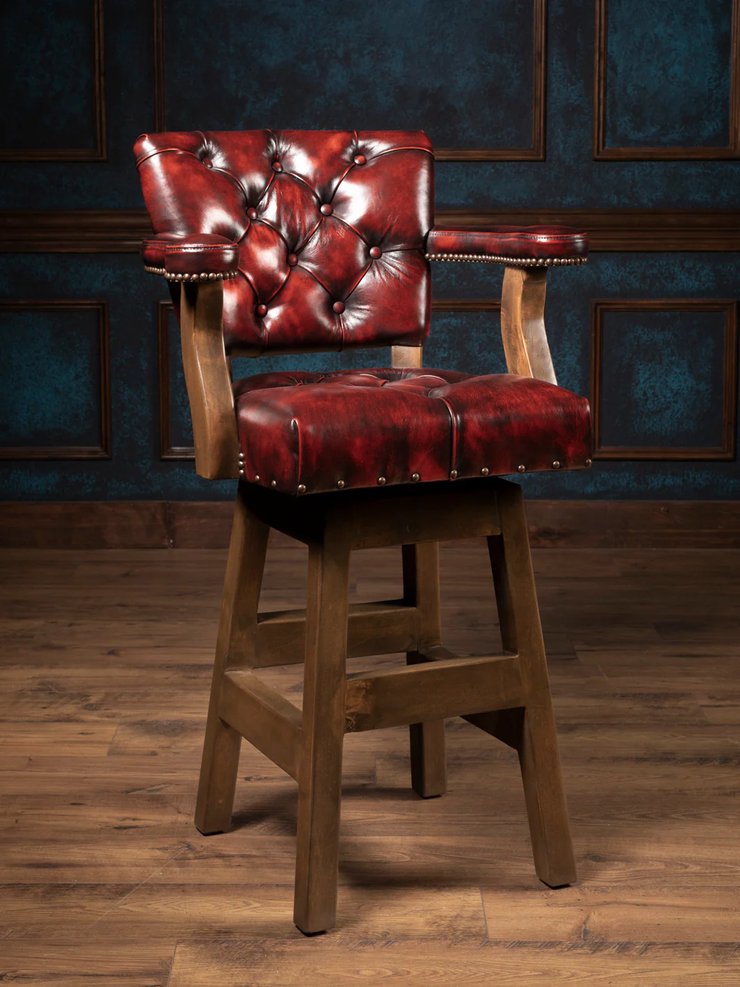 Hacienda Chisum Tufted Leather Bar Stool