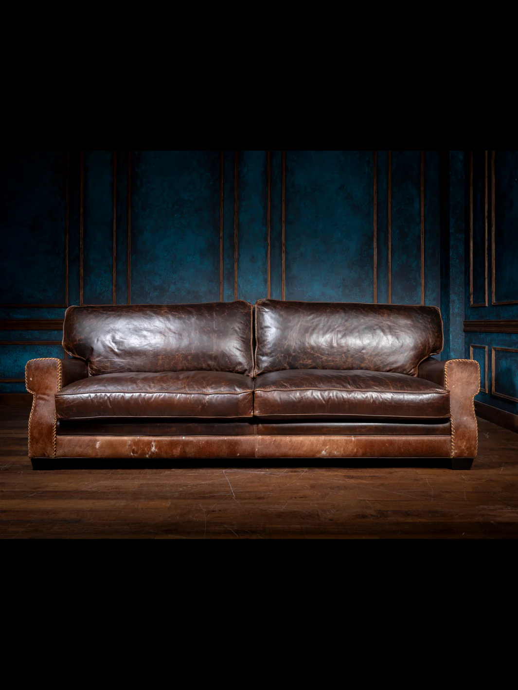 High Plains Leather and Cowhide Sofa - Image 2