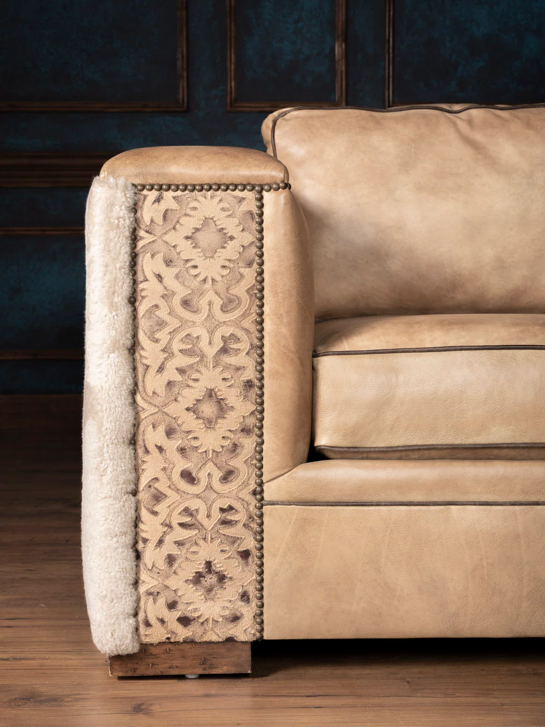 Homestead Haven Shearling Leather Sofa - Image 2