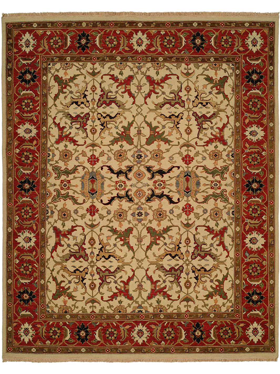Ivory and Red Rug