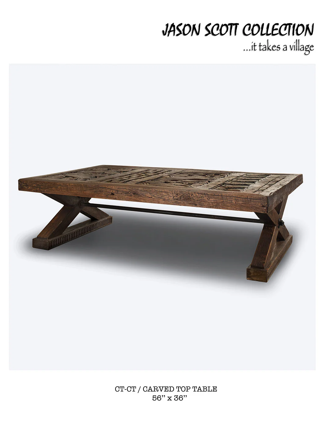 Jason Scott Carved Top Cocktail Table - Image 3