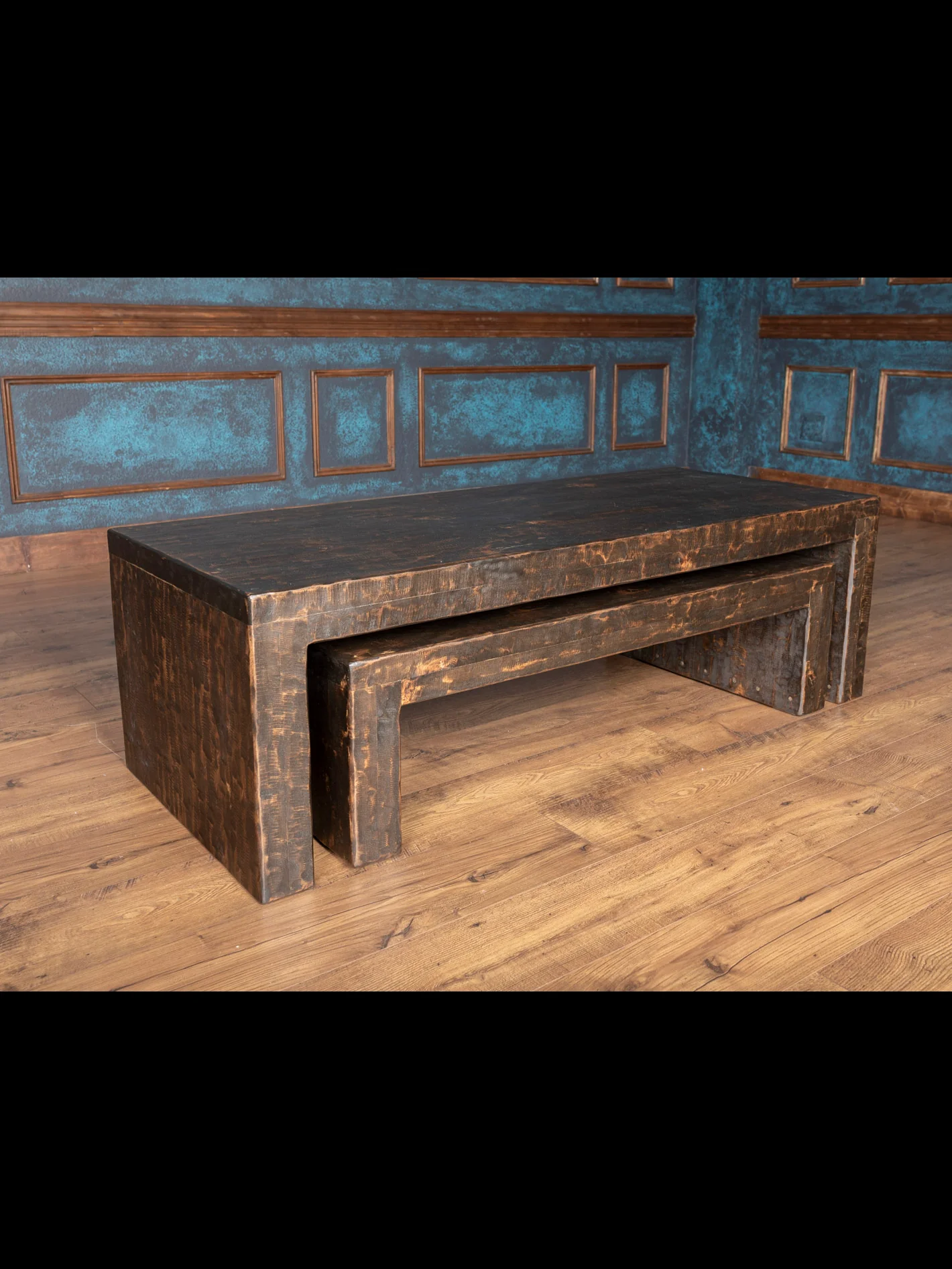 Knotty Alder Nesting Coffee Table Set - Image 5