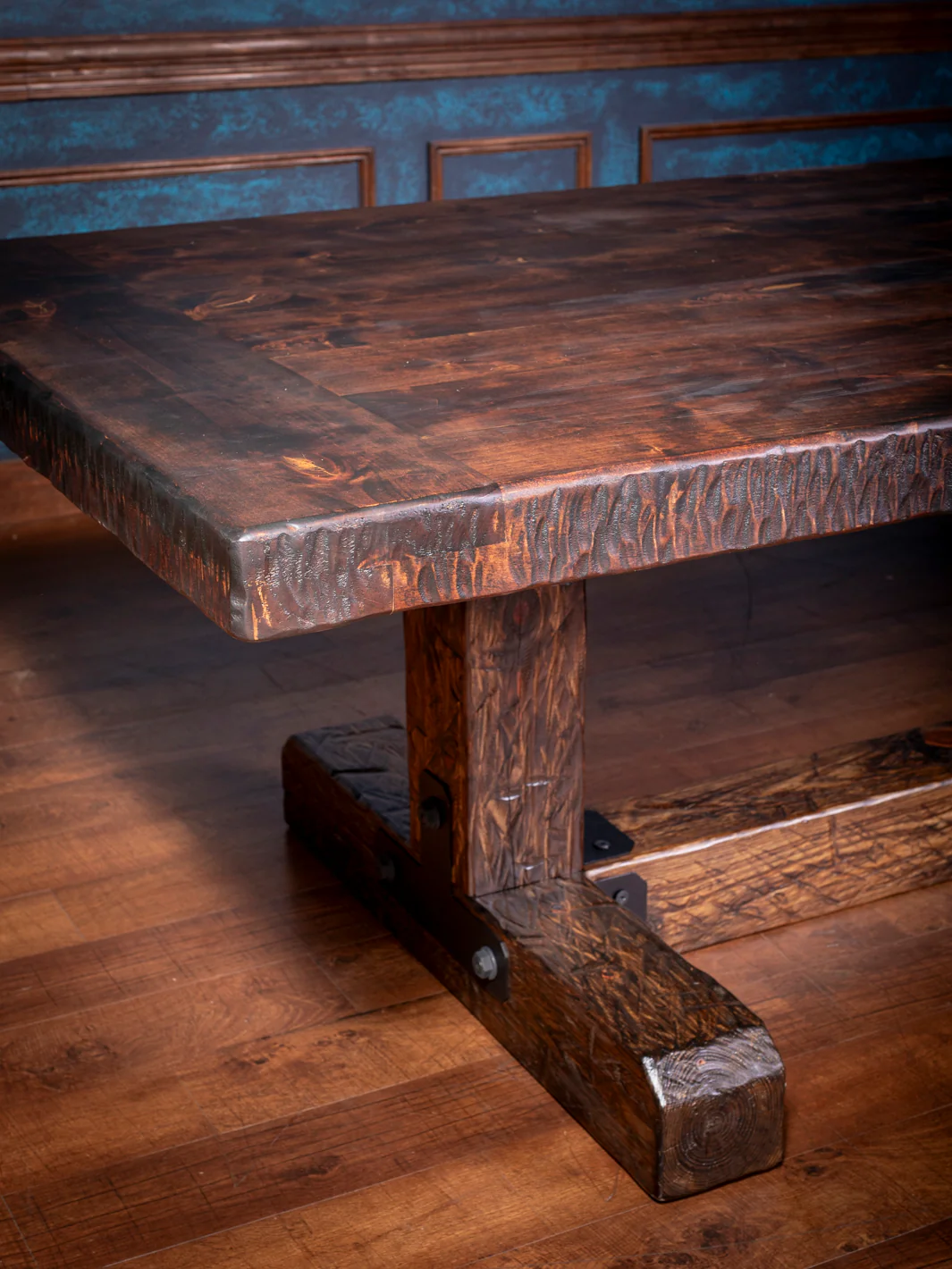 Knotty Alder Rustic Dining Table - Image 2