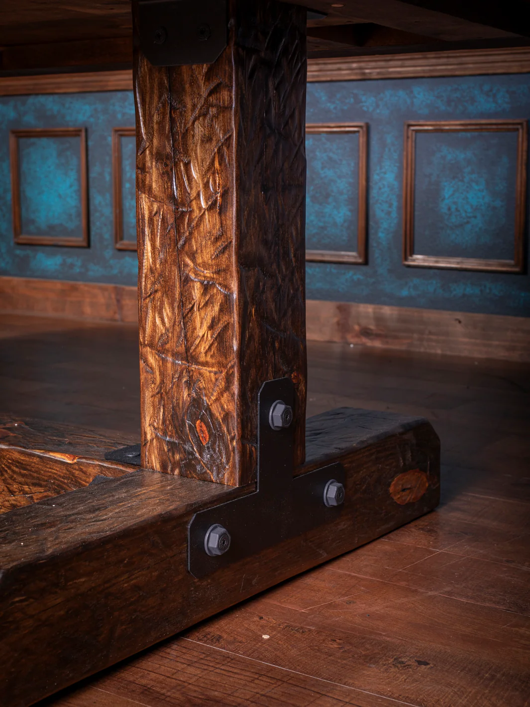 Knotty Alder Rustic Dining Table - Image 4