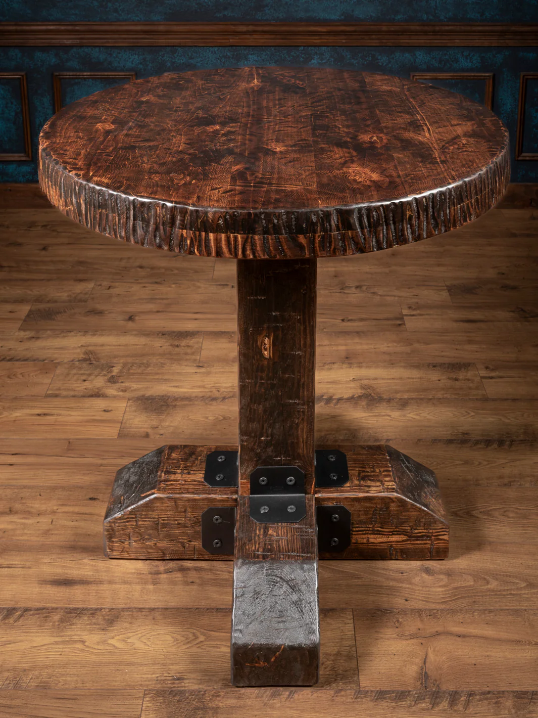 Knotty Alder Rustic Pub Table - Image 4