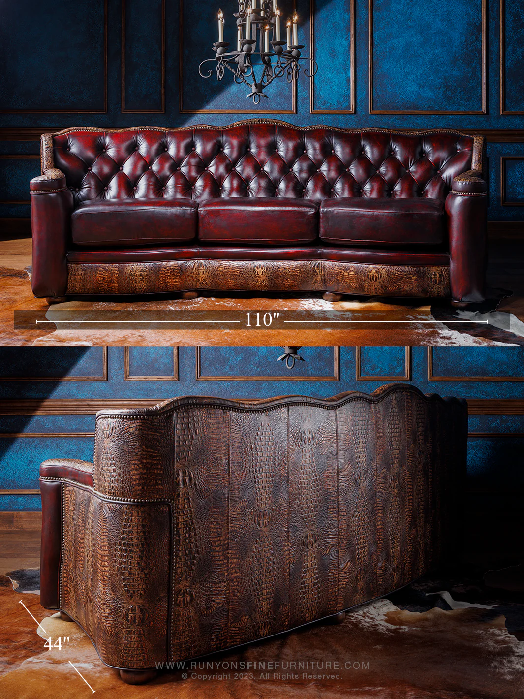 Lakota Utah Red Leather Sofa - Image 5