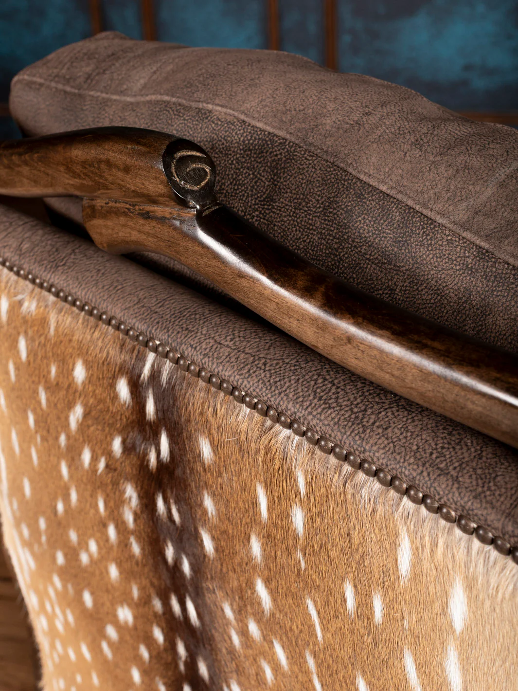 Leather & Axis Log Accent Chair - Image 4
