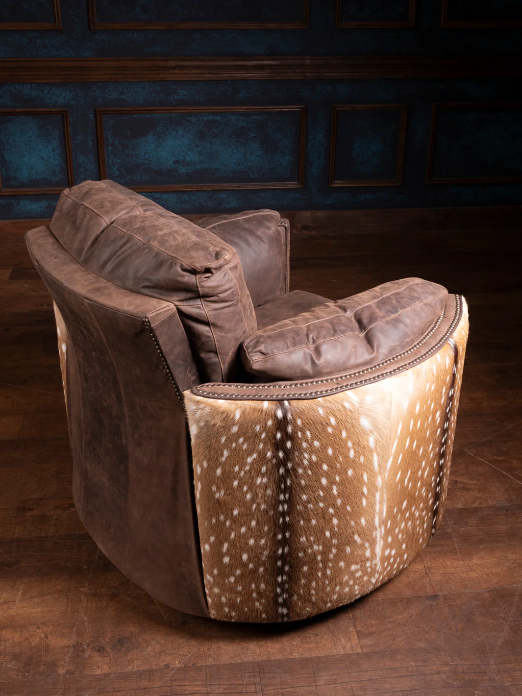 Leather Axis Snug Swivel Recliner Chair - Image 2