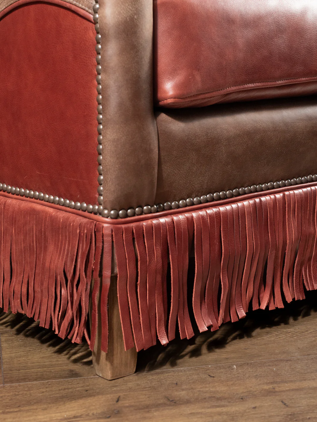 Pro Rodeo Red Leather Accent Chair - 40th NFR Anniversary Edition - Image 4