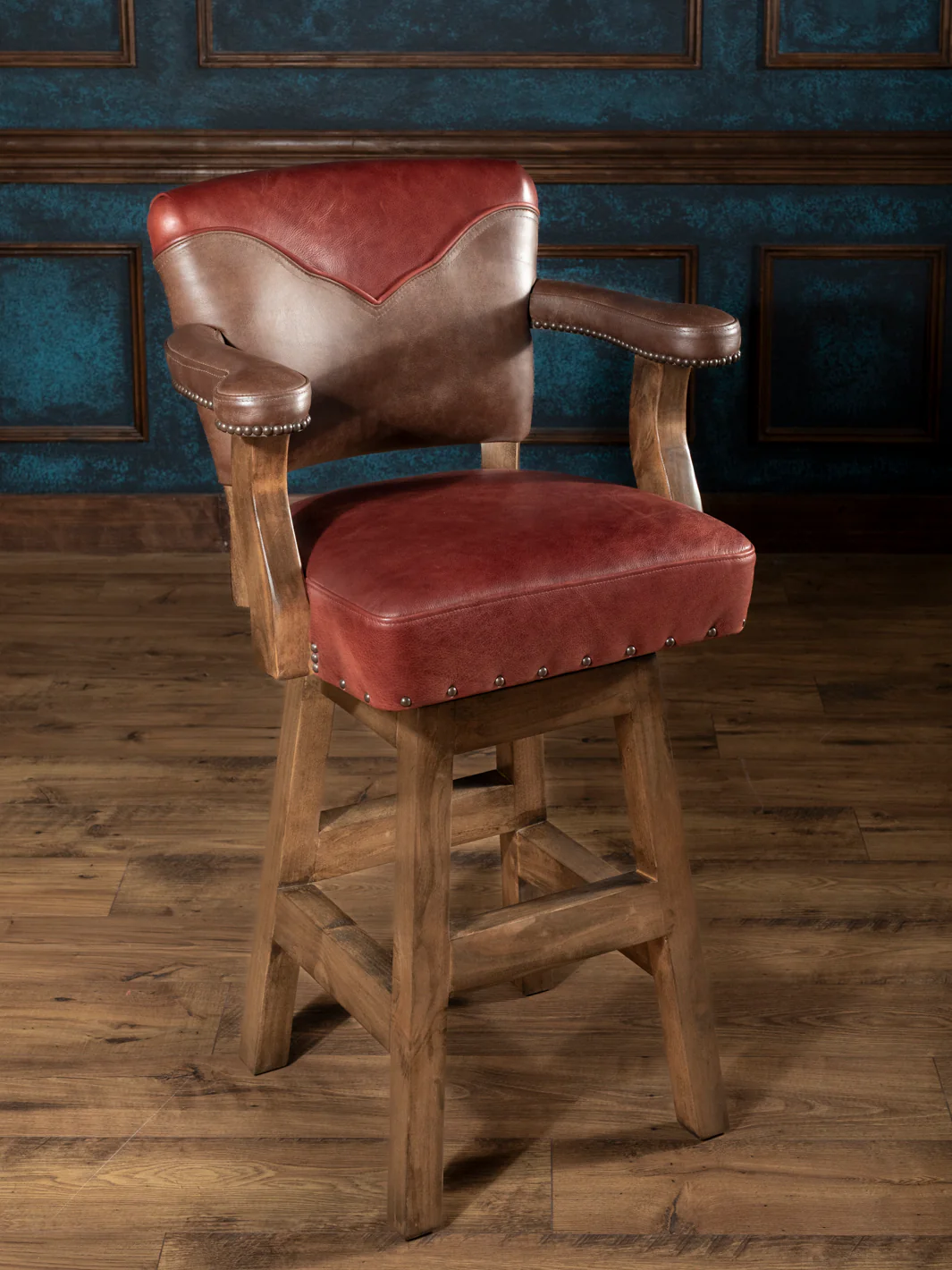 Pro Rodeo Leather Swivel Bar Stool - 40th NFR Anniversary Edition - Image 3