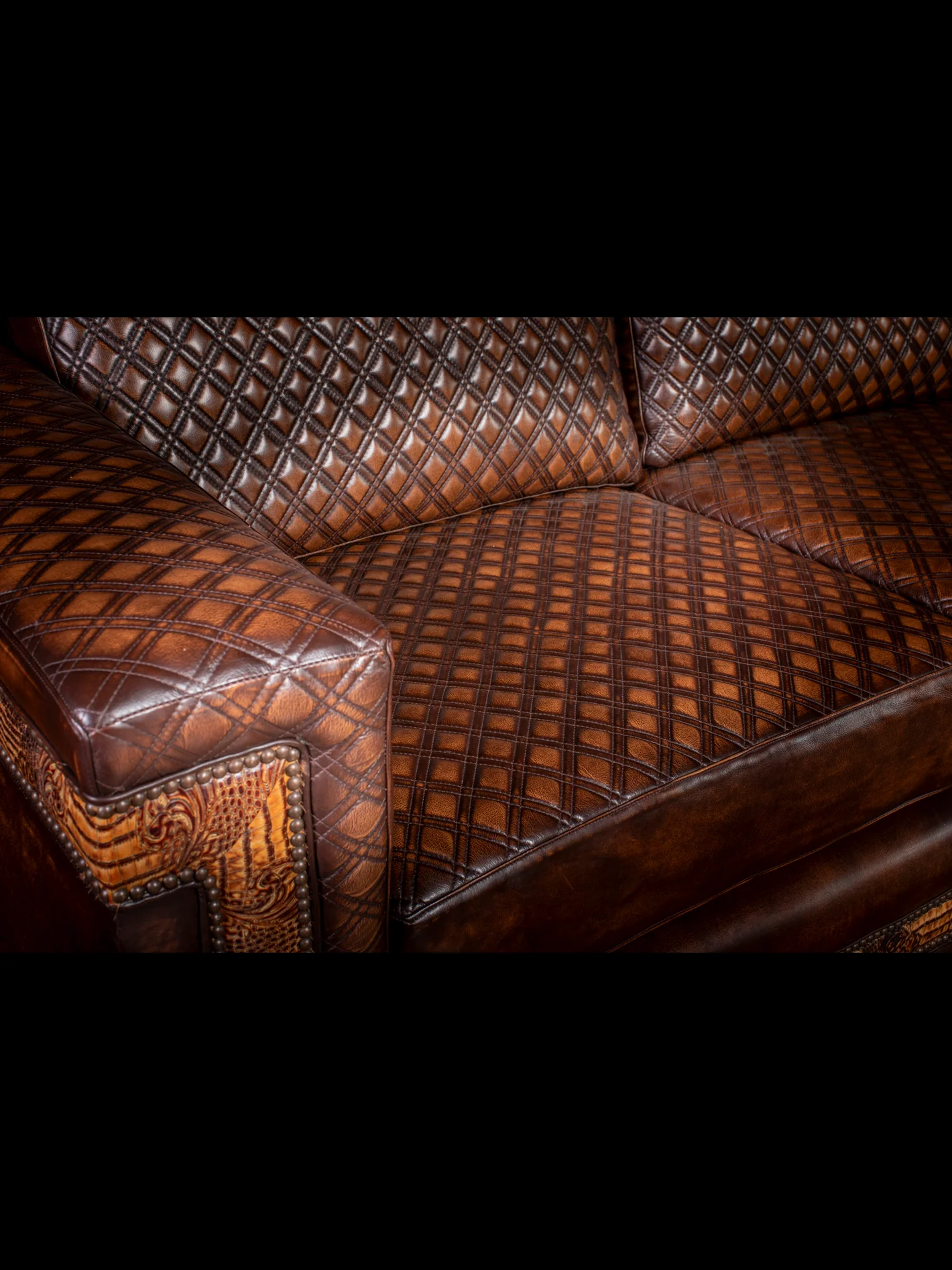 Quilted Leather Architect Sofa - Image 2