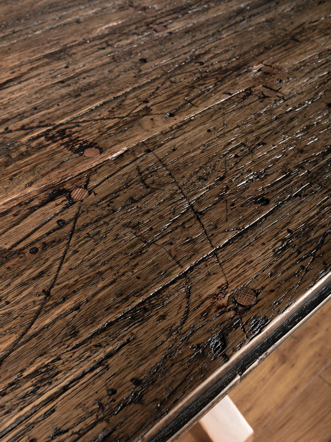 Reclaimed Oak Trestle Dining Table - Image 3