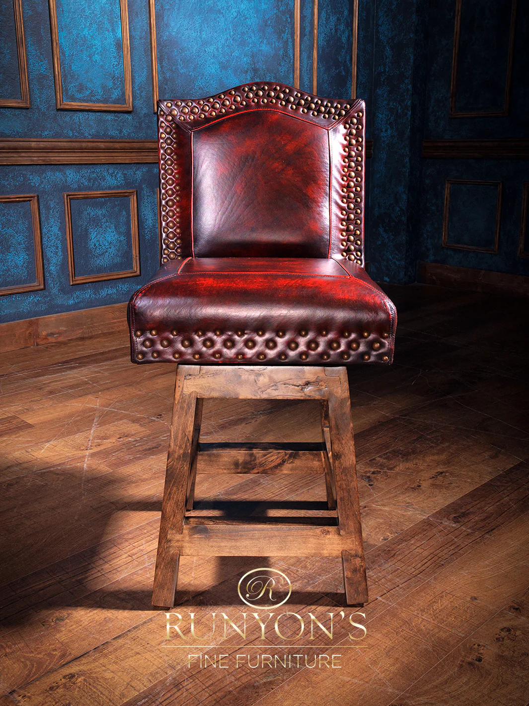 Red Burn Armless Chisum Bar Stool - Image 3