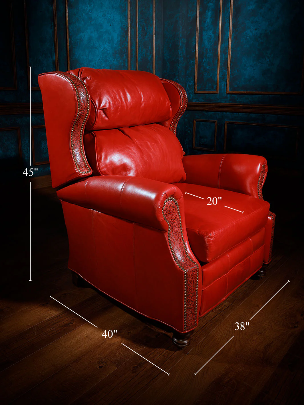 Red Rider Western Leather Recliner - Image 7