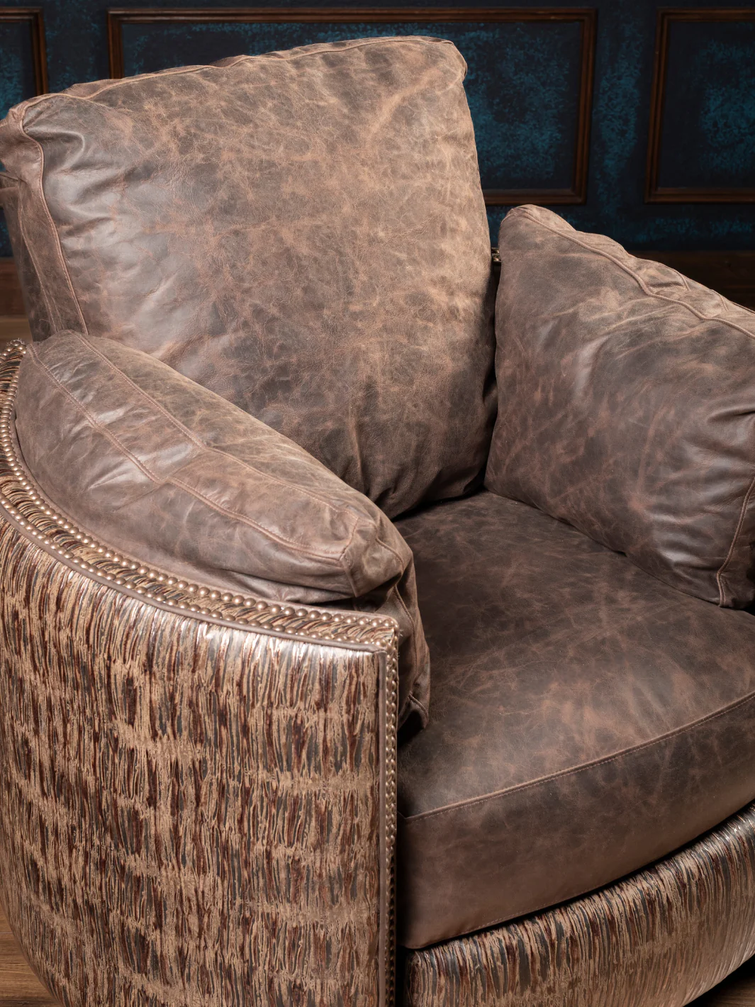Rimrock Leather Snug Swivel Recliner - Image 4