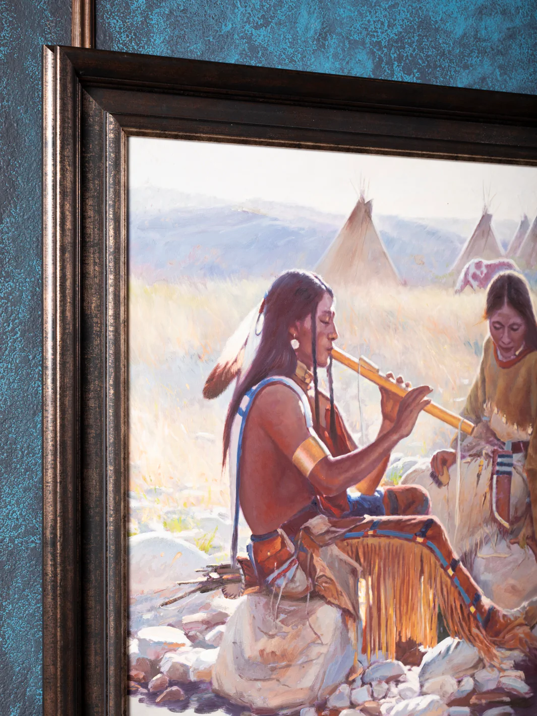 Riverside Couple - Native Flute Serenade and Tipi Scene - Image 2