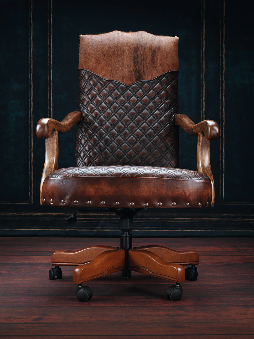Rodeo Architect Quilted Leather Desk Chair - Image 4