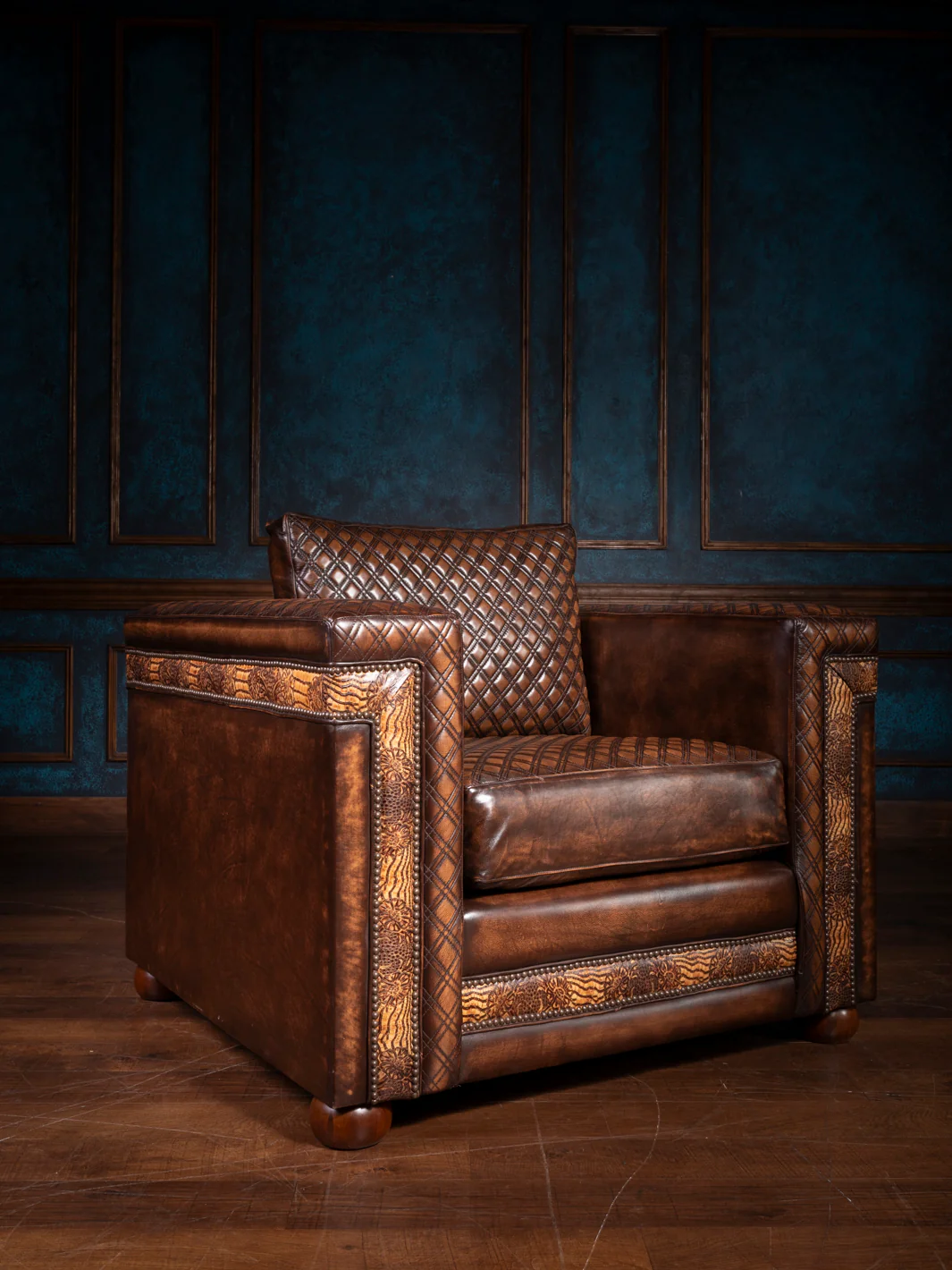 Rodeo Architect Quilted Leather Accent Chair