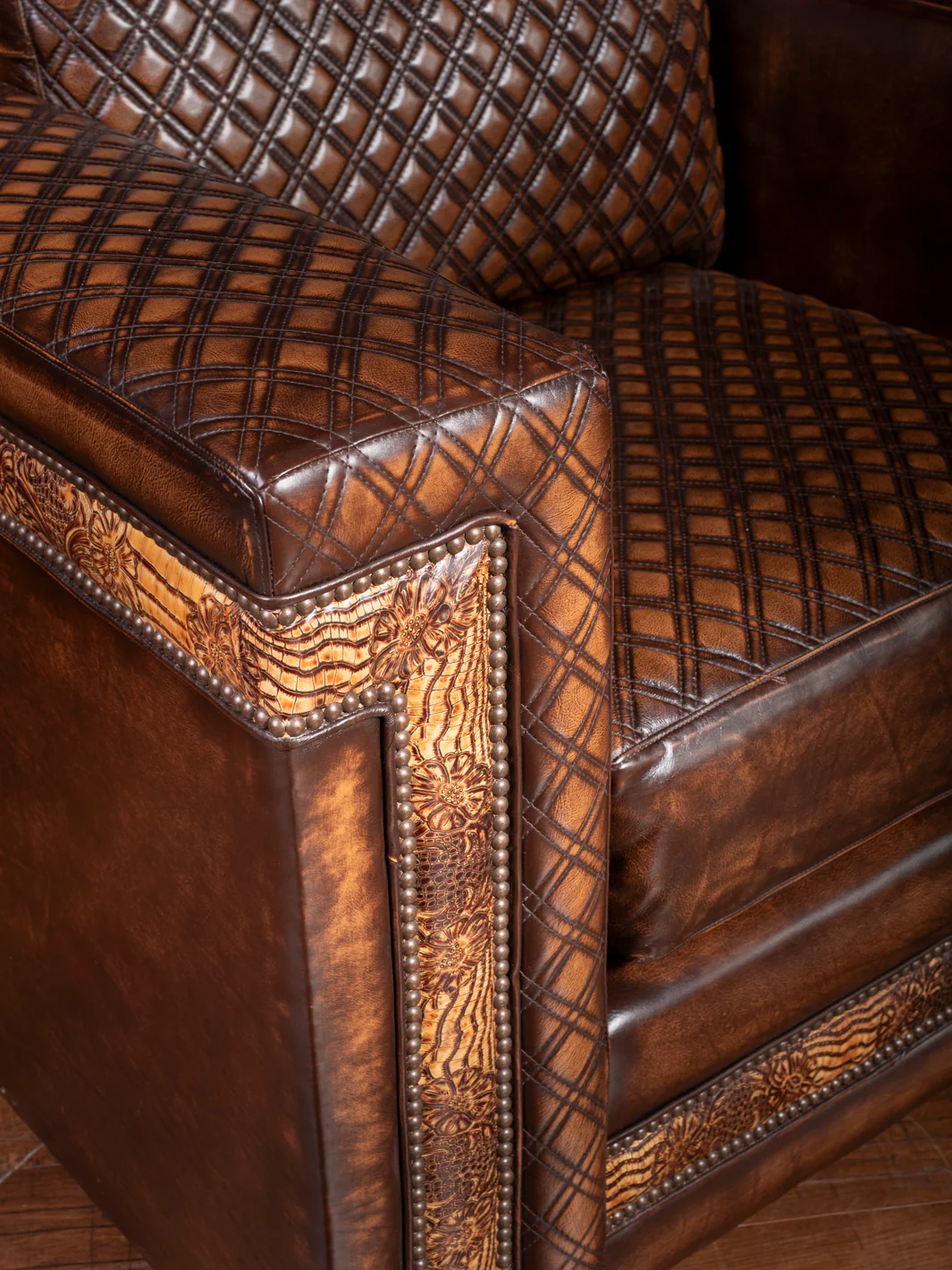 Rodeo Architect Quilted Leather Accent Chair - Image 2