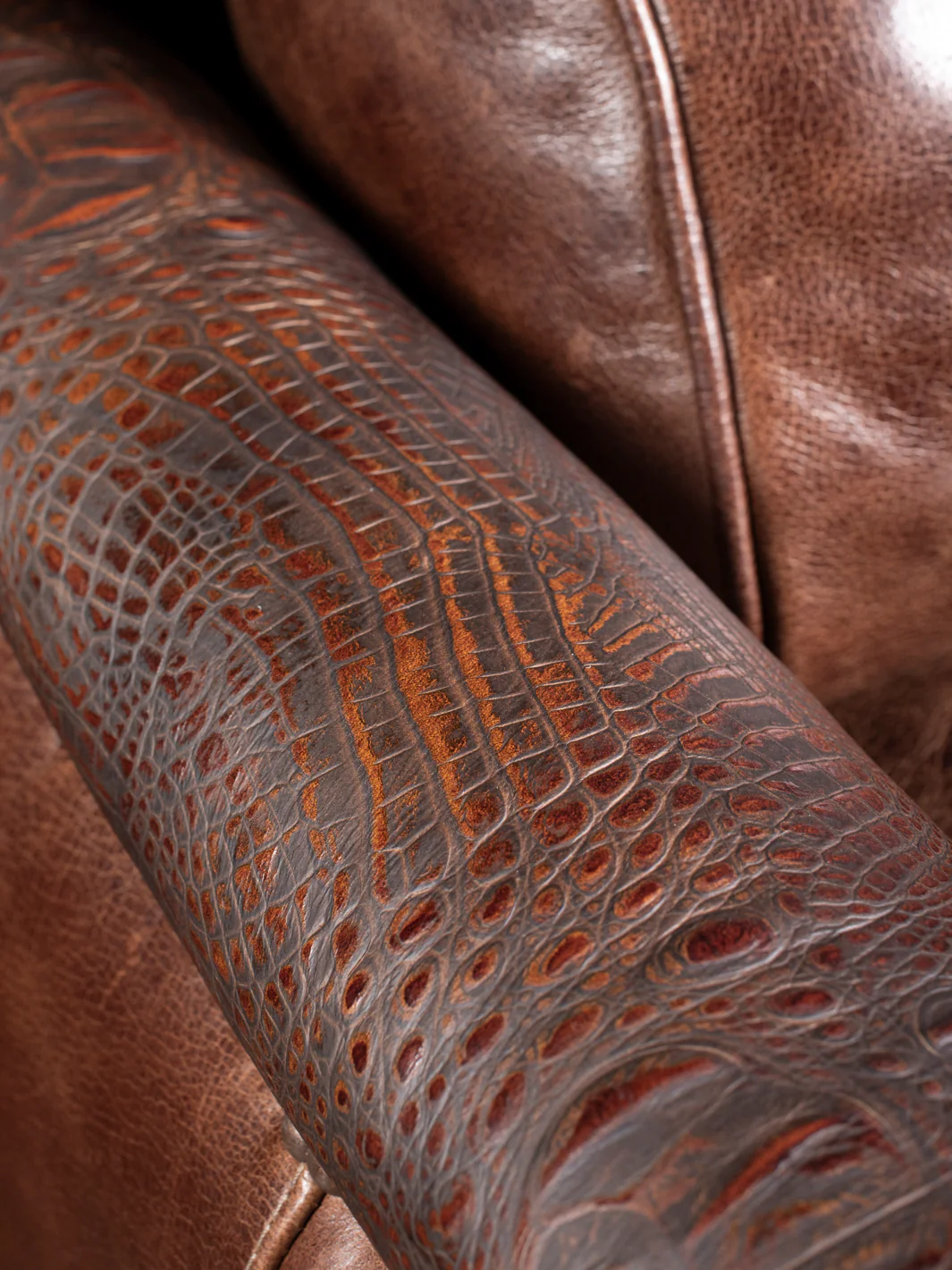 Rustic Croc Leather Recliner - Image 4