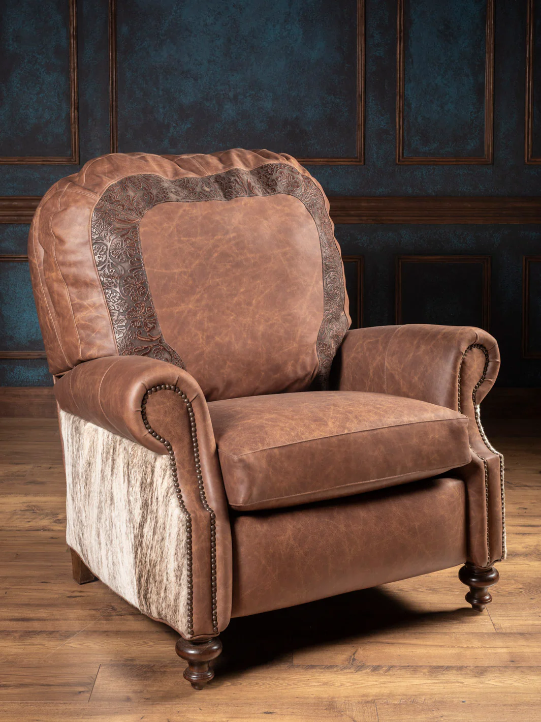 Saloon Whiskey Leather Recliner