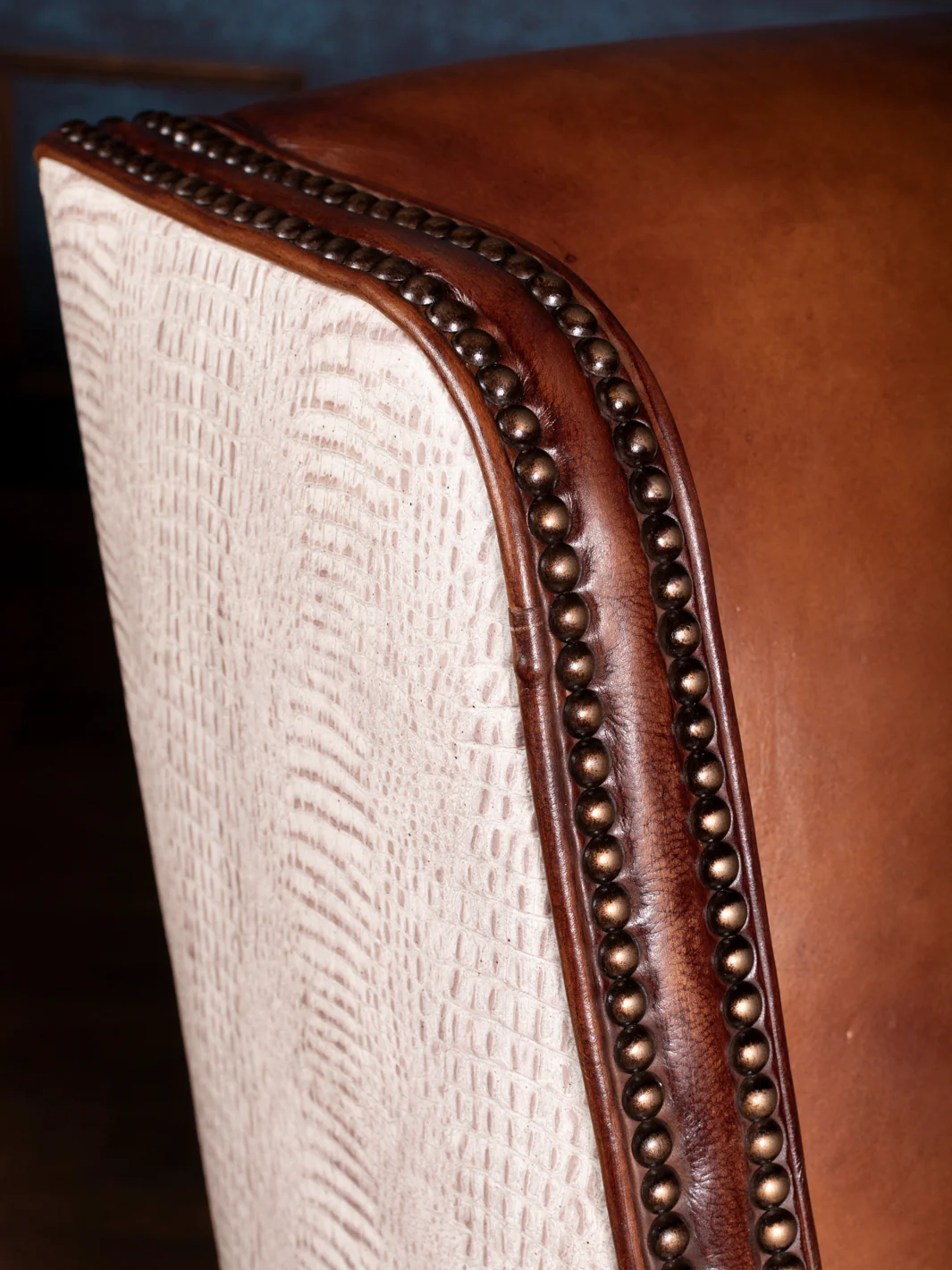 Savannah Leather & Croc Accent Chair - Image 3