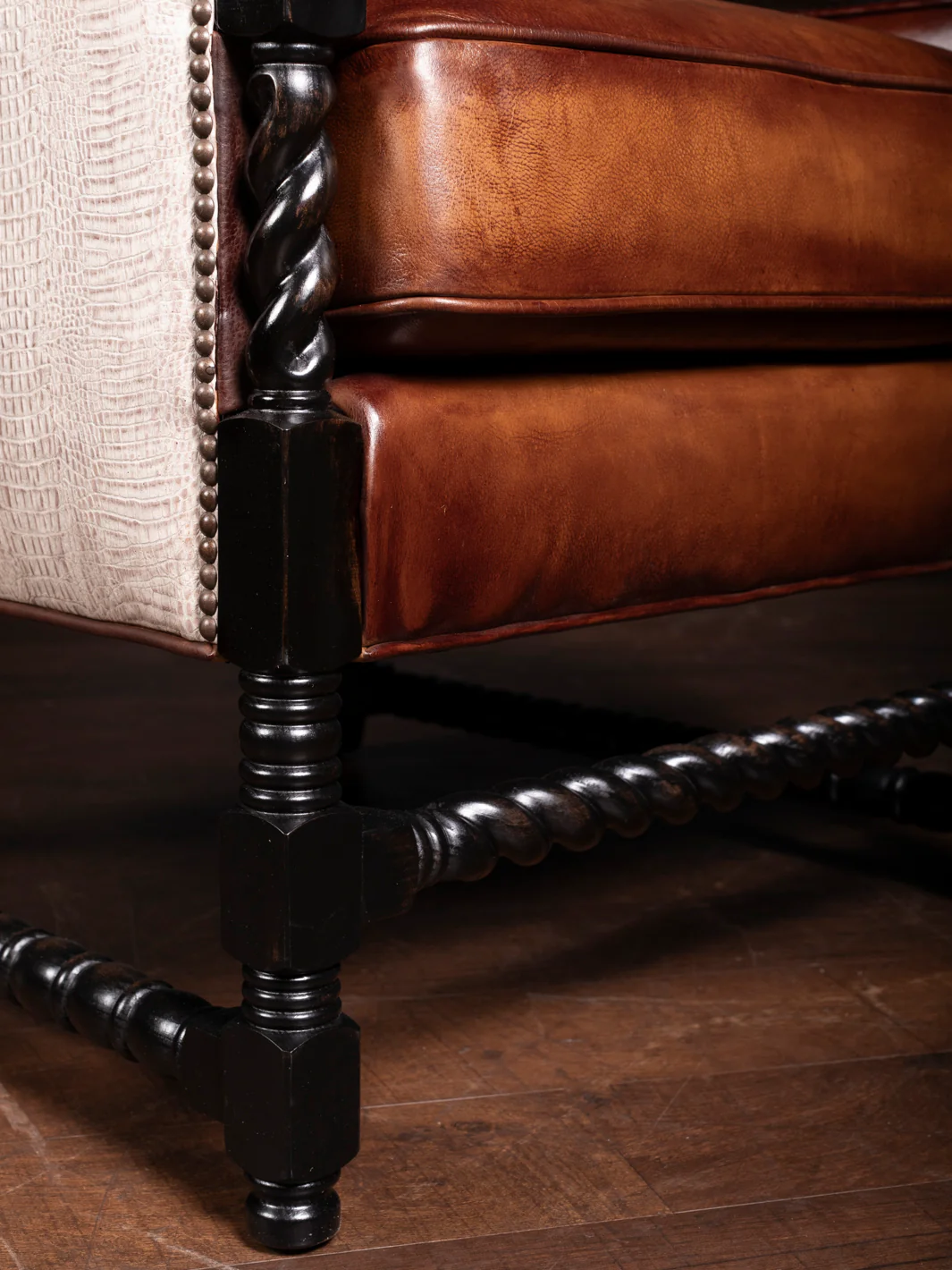 Savannah Leather & Croc Accent Chair - Image 4